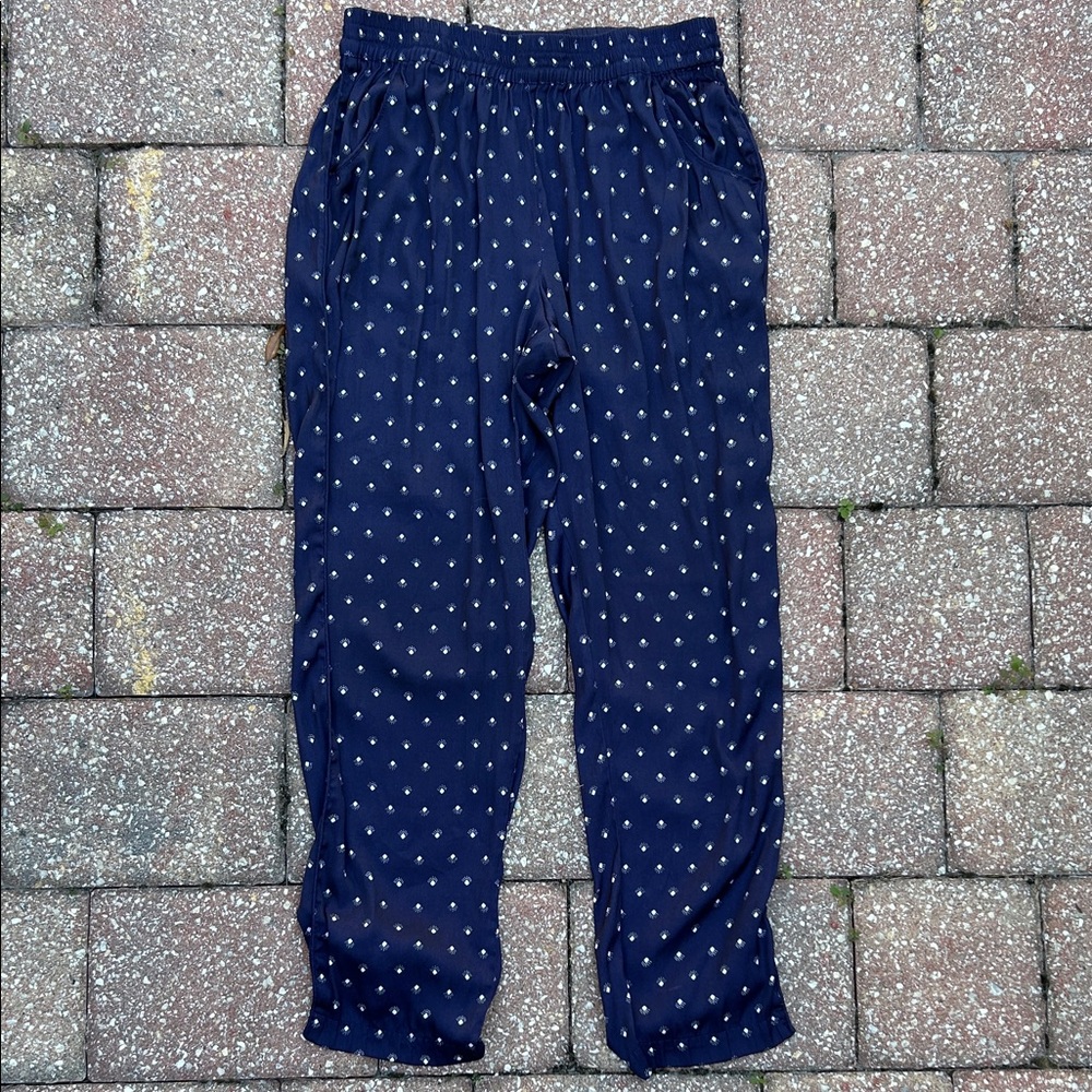 SOMETHING NAVY Pull-On Ankle Pants in Navy Blue